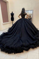 Eloise | Exquisite Black Beaded Off the Shoulder Quinceanera Dresses for Unforgettable Events - Black - PromDressClub